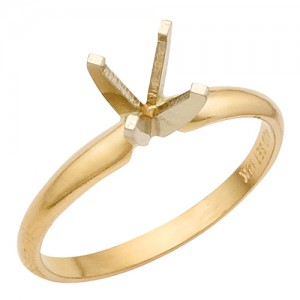 14K 2-Tone Solitaires, 4 Prongs