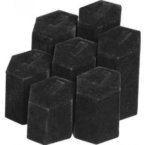 7-Piece Set of Hexagonal Ring Columns, 1.75" W x 1.75 - 3.4" H