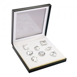 Set of 8 Extra-Large Fancy Genuine Cubic Zirconia in Case (700 Ct. Weight)