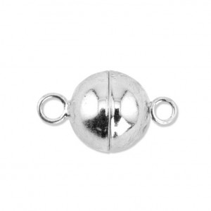 Magnetic Clasps - Round Silver Plated 6pc