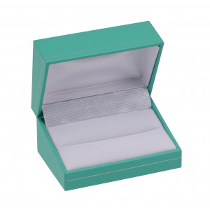"Manhattan" Double Ring Slot Box in Turquoise/Silver Trim