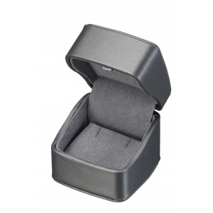 "Dusk" Earring / Pendant Slit Box in Brushed Grey Leatherette and Grey Microsuede