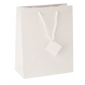 Satin-Finish Tote-Style Gift Bags in Snow