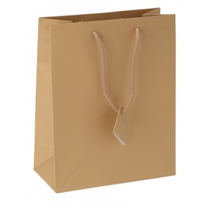 Satin-Finish Tote-Style Gift Bags in Khaki