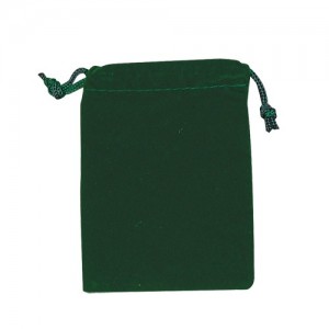 Forest Green Velour Drawstring Pouches