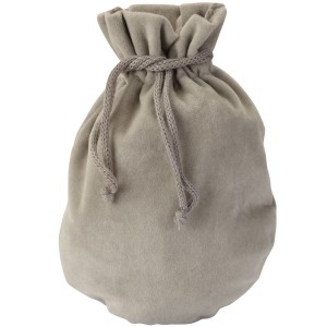 Microsuede Pouches w/Hidden Drawstring in Soft Gray