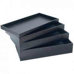 Full-Size Leatherette Covered Utility Trays, 14.75" L x 8.25" W