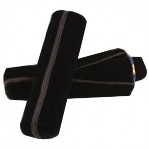 Zippered Pouch for Bangles & Watches in Black Velvet, 3 x 10.5 in.