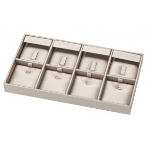 8-Compartment Jewelry Set Configurable Inner Trays, 8.13" L x 4.63" W