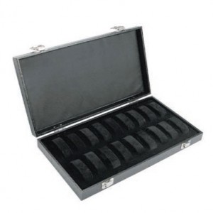 Diplomat "Economy" 18-Collar Watch Cases in Black Leatherette