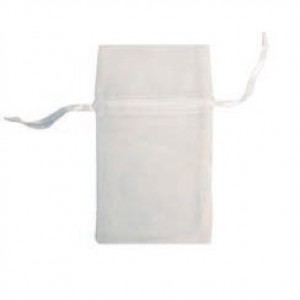Organza Drawstring Pouches in Sheer White