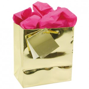Tote-Style Gift Bags in Glossy Gold