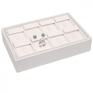 8-Pair Stackable Earring + Ring Set Trays, 9" L x 6" W