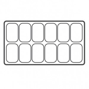 12-Compartment Plastic Inserts for Full-Size Utility Trays in White, 14.13" L x 7.63" W