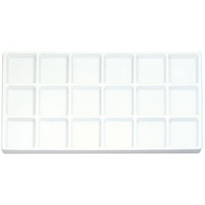 18-Compartment Plastic Inserts for Full-Size Utility Trays in White, 14.13" L x 7.63" W