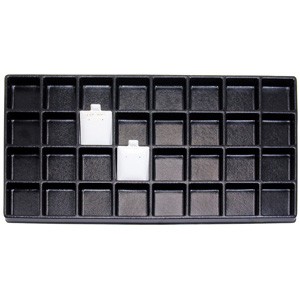 32-Compartment Plastic Inserts for Full-Size Utility Trays in Black, 14.13" L x 7.63" W