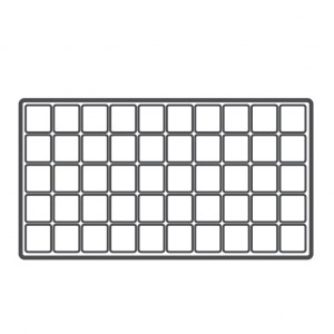 50-Compartment Plastic Inserts for Full-Size Utility Trays in White, 14.13" L x 7.63" W