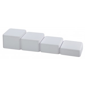 4-Piece Set of Square Block Risers, 4" L x 4" W x 1.5 - 3" H