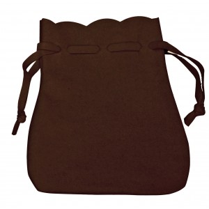 Brown Microsuede Drawstring Pouches