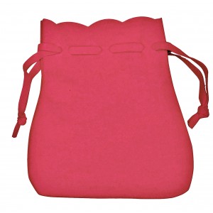 Red Microsuede Drawstring Pouches