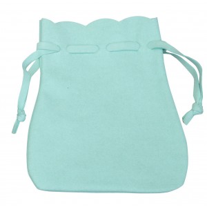 Turquoise Microsuede Drawstring Pouches