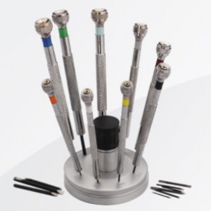 9-Piece Flat Screwdriver Sets on Rotating Stand