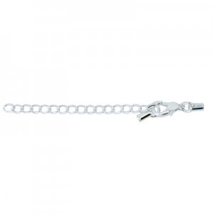 Light Tube Cord Ends w/ Lobster Clasp & Chain - Silver Plated