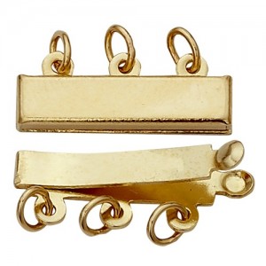 3-Strand Pearl Clasp, 14k Yellow Gold