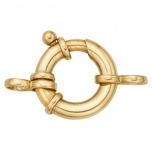 14K Yellow Gold Heavy Spring Ring w/2-Rings
