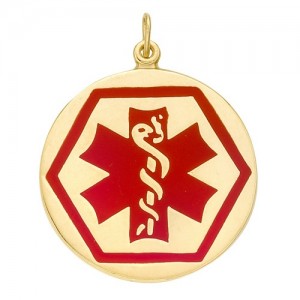 14k Yellow Medic Aid Medallion, 25.2 mm