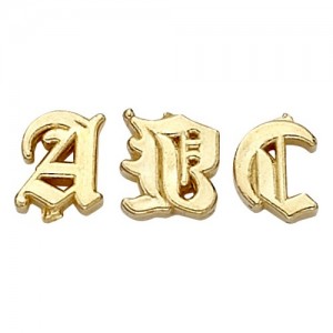 14k Yellow 4.49 mm Old English Initial