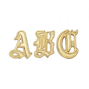 14k Yellow 9.80 mm Old English Initial