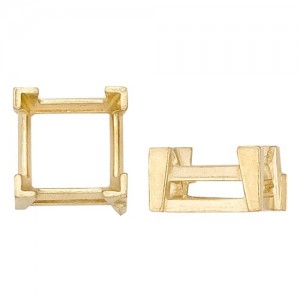 14k Yellow Square Setting w/ V-Prong & Airline