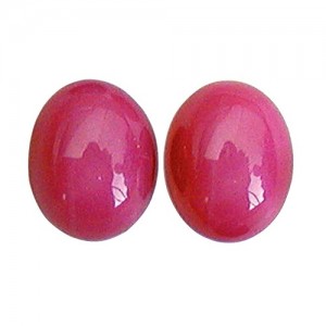 Oval Synthetic Red Star