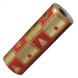 Red & Gold Christmas Wrapping Paper, 100' L x 7.5" W