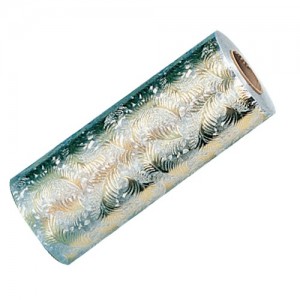 Gold & Silver Feather-Print Wrapping Paper, 100' L x 7.5" W