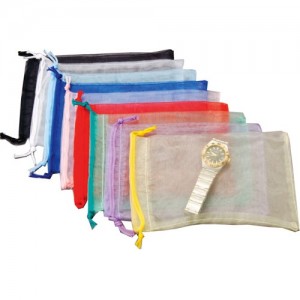 Assorted Color Transparent Drawstring Bag - Large