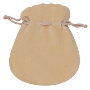 Camel Suede Pouch - 2.5" x 3.0"