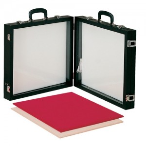 Double-Compartment Portable Glass Showcases, 30" L x 18" W