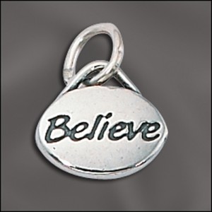 Sterling Silver Message Charm - Believe
