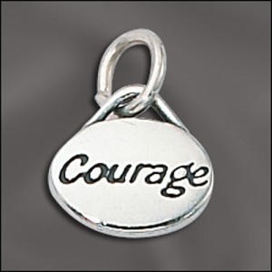 Sterling Silver Message Charm - Courage