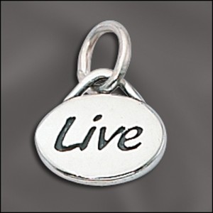 Sterling Silver Message Charm - Live