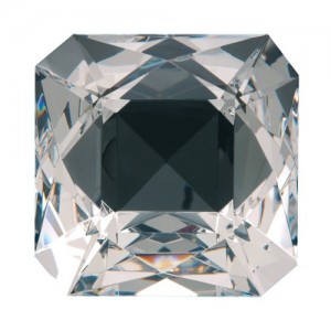 Cushion-Shaped Clear Glass Crystals, 3.15" L x 3.15" W