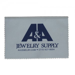 Printed Jewelry Polishing Cloth Micro Fiber Grey - 250 pc Minimum Order