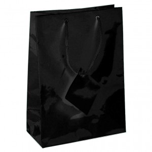 Glossy Tote-Style Gift Bags in Onyx