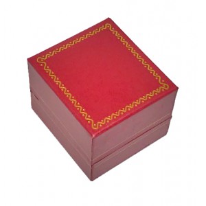 "Designer" Ring Clip Box in Coral & Diamond (2-Pc. Packer)