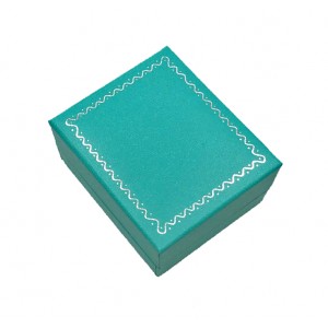 "Manhattan" Ring Slot Box in Turquoise w/Silver Trim