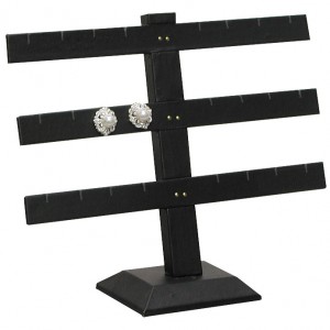 12-Pair Triple-Tier Earring Stands, 10.25" W x 8.5" H