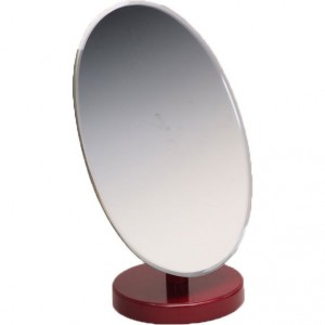 Adjustable Oval Mirrors on Wood Base, 9" L x 6" W