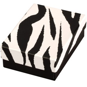 Cotton-Filled Gift Box in Glossy Zebra Print